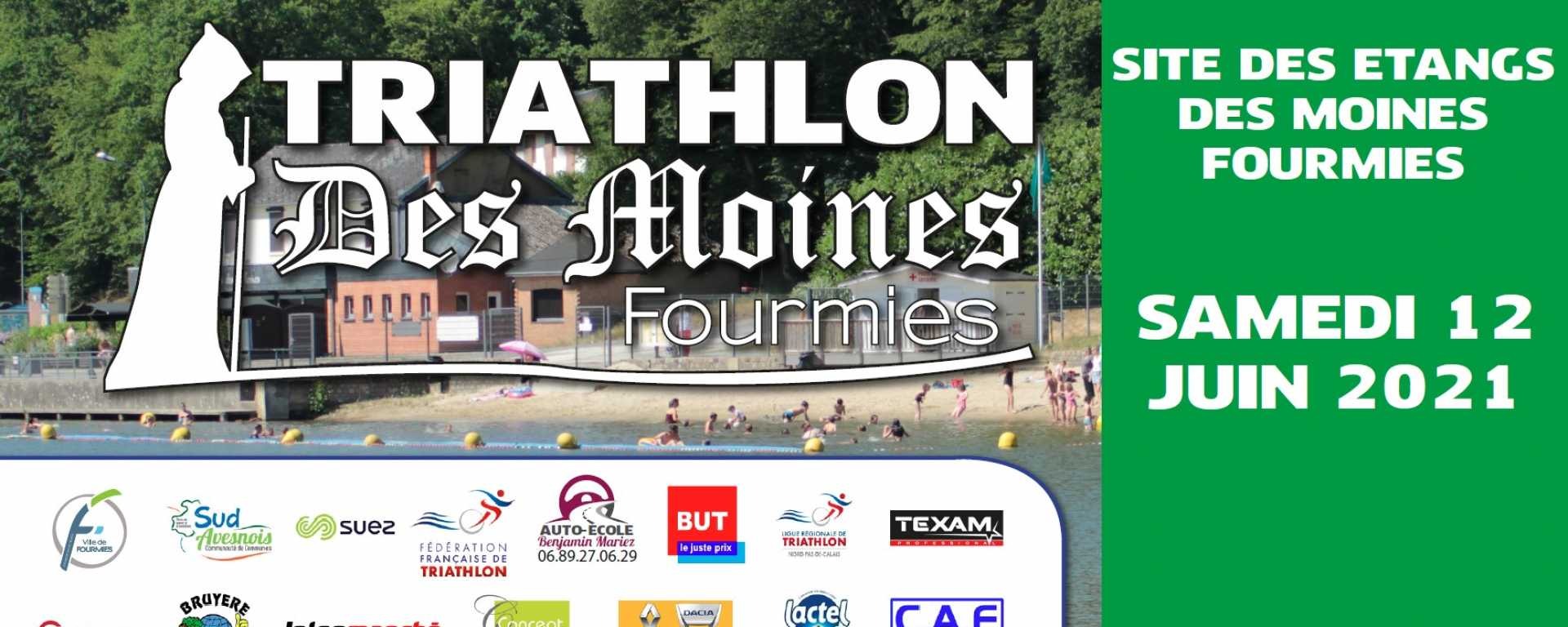 Club Athlétique Fourmisien organise le 12ème TRIATHLON DE LA VILLE DE FOURMIES, le samedi 12 juin 2021 sur le site des Etangs des Moines.
