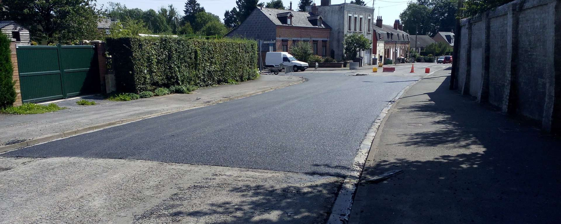 Travaux de rénovation des routes à Fourmies en août 2015.