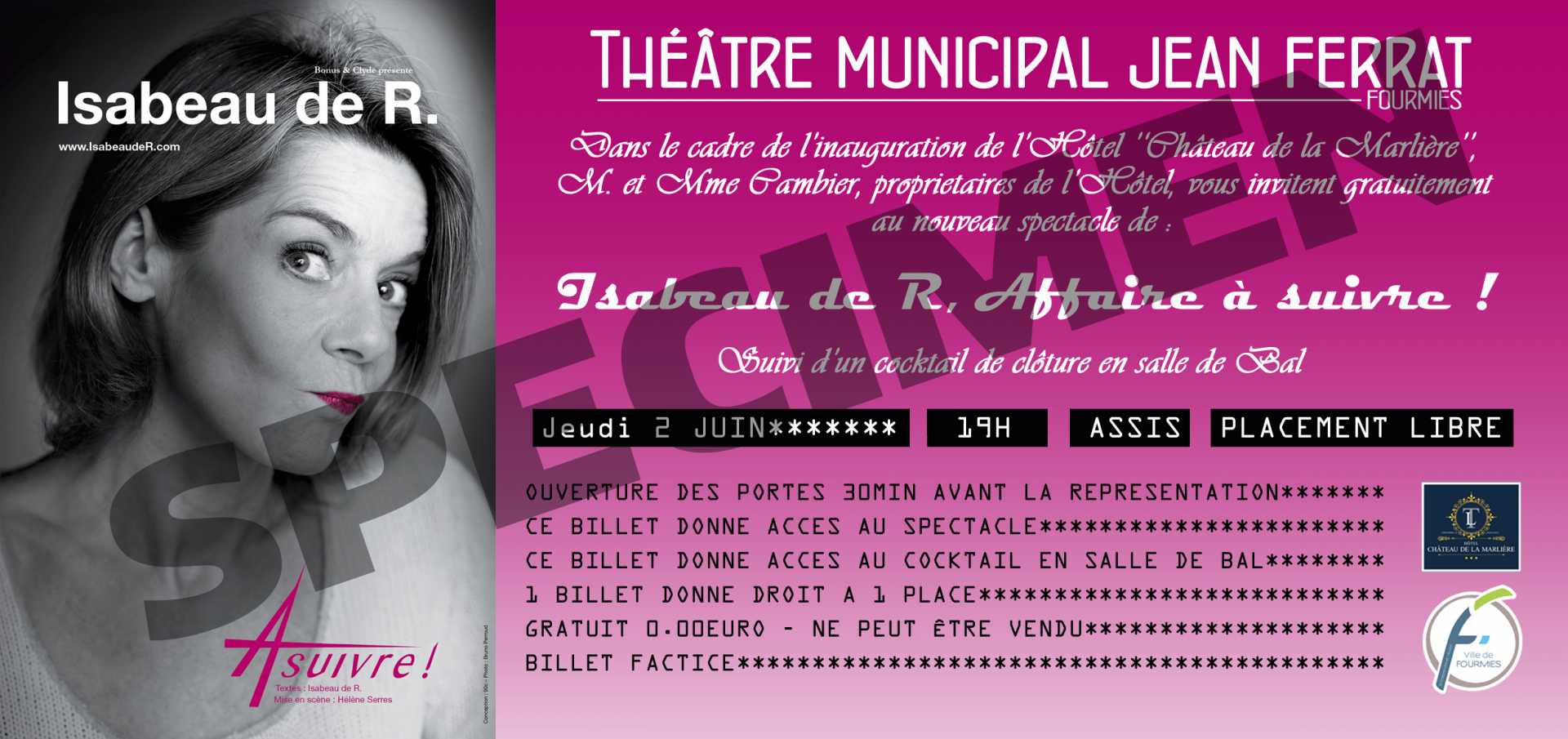 Spectacle les 2 et 3 juin 2016 au Théâtre Jean Ferrat.